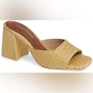 Jeffrey Campbell Mélange Raffia Slide Mule Heel Sz. 6.5